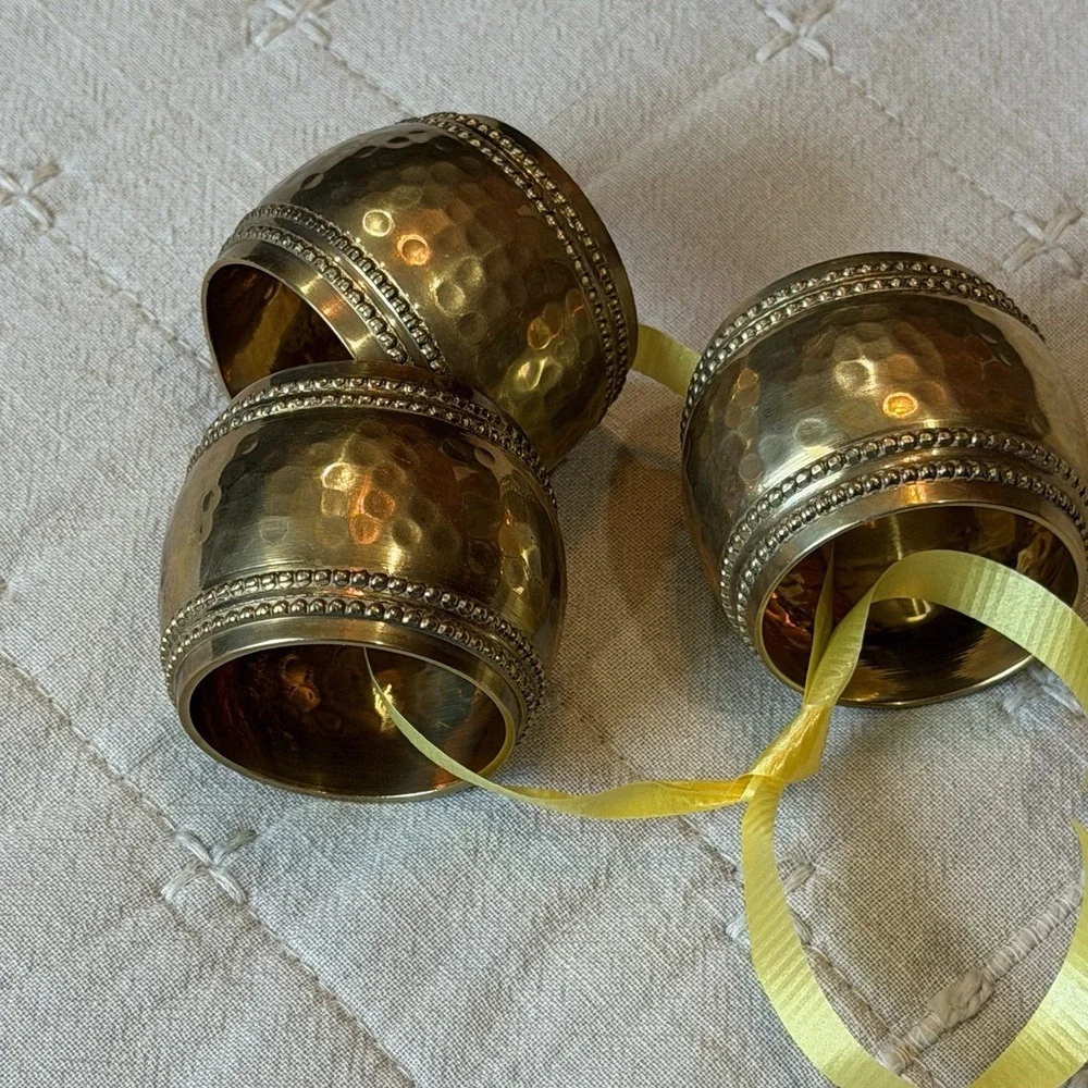 Brass‎ napkin rings-Set of 3